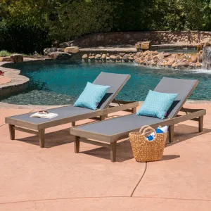Outdoor Mesh and Wood Chaise Lounge (Set of 2) - NH694403 patio chairs, outdoor seating
