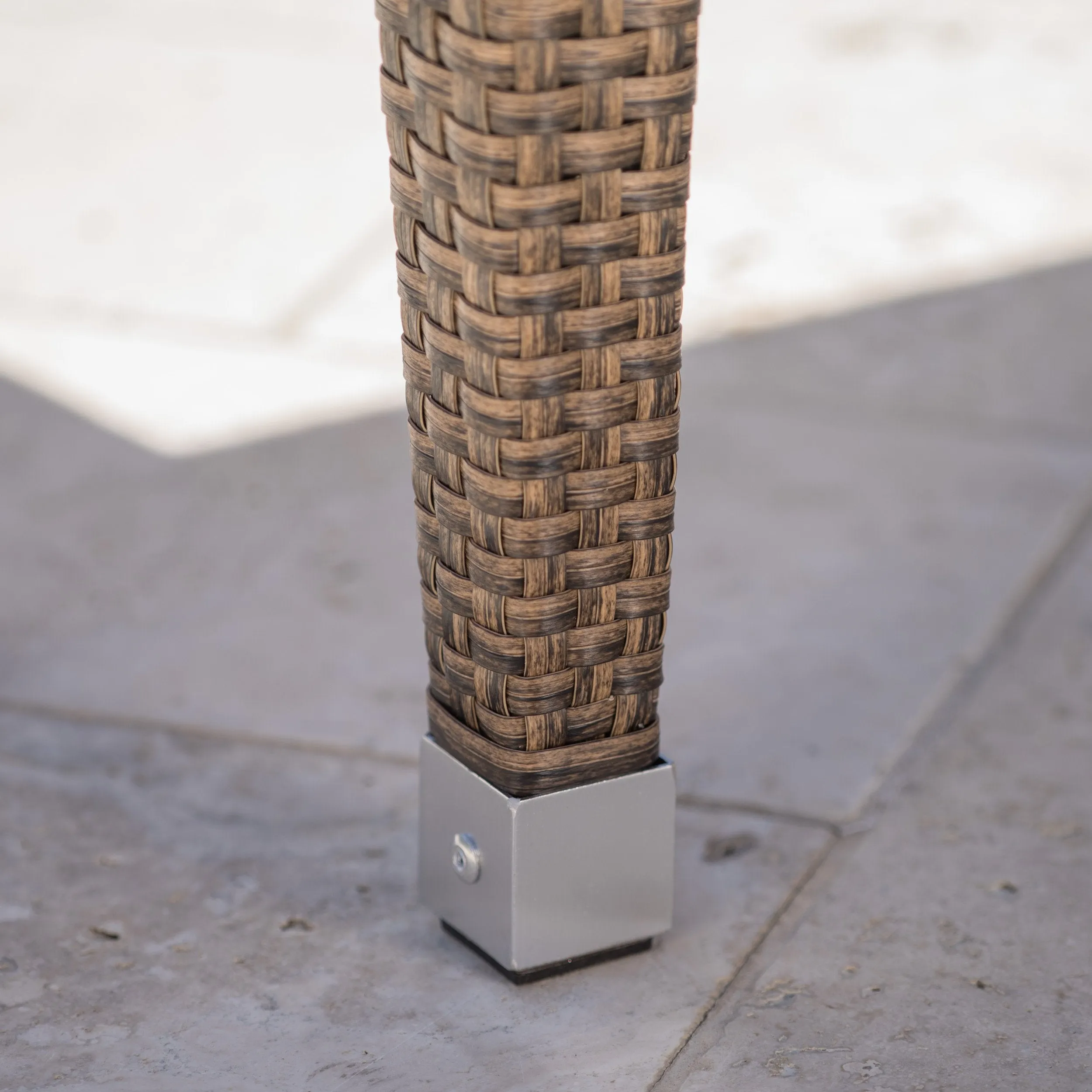 Outdoor Mix Mocha Rectangular Wicker Dining Table - NH545003