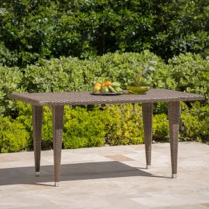 Outdoor Mix Mocha Rectangular Wicker Dining Table - NH545003 patio chairs, outdoor seating