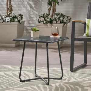 Outdoor Modern 18" Side Table with Steel Legs - NH799803 patio chairs, outdoor seating