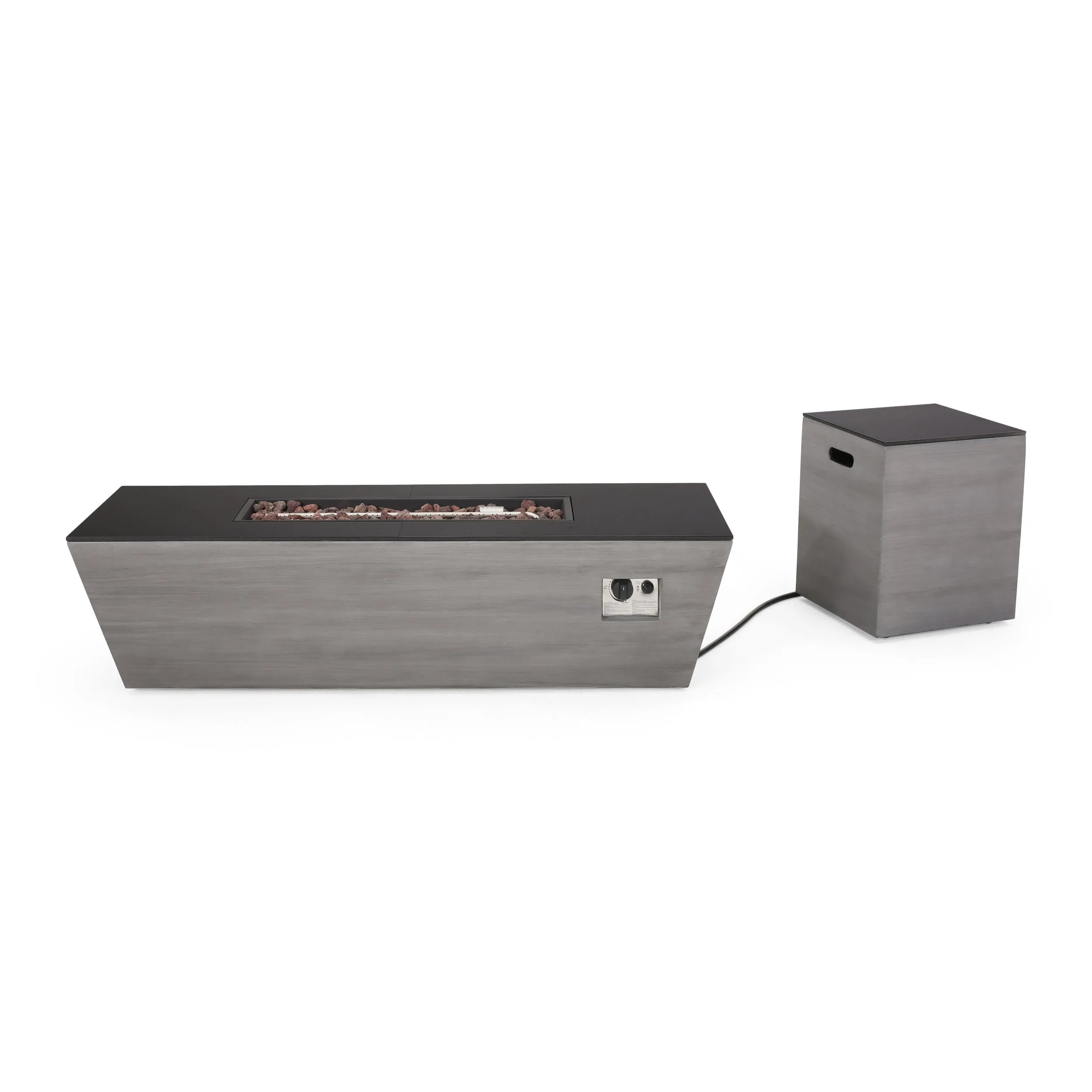 Outdoor Modern 4 Seater Aluminum Chat Set with Fire Pit and Tank Holder - NH264113