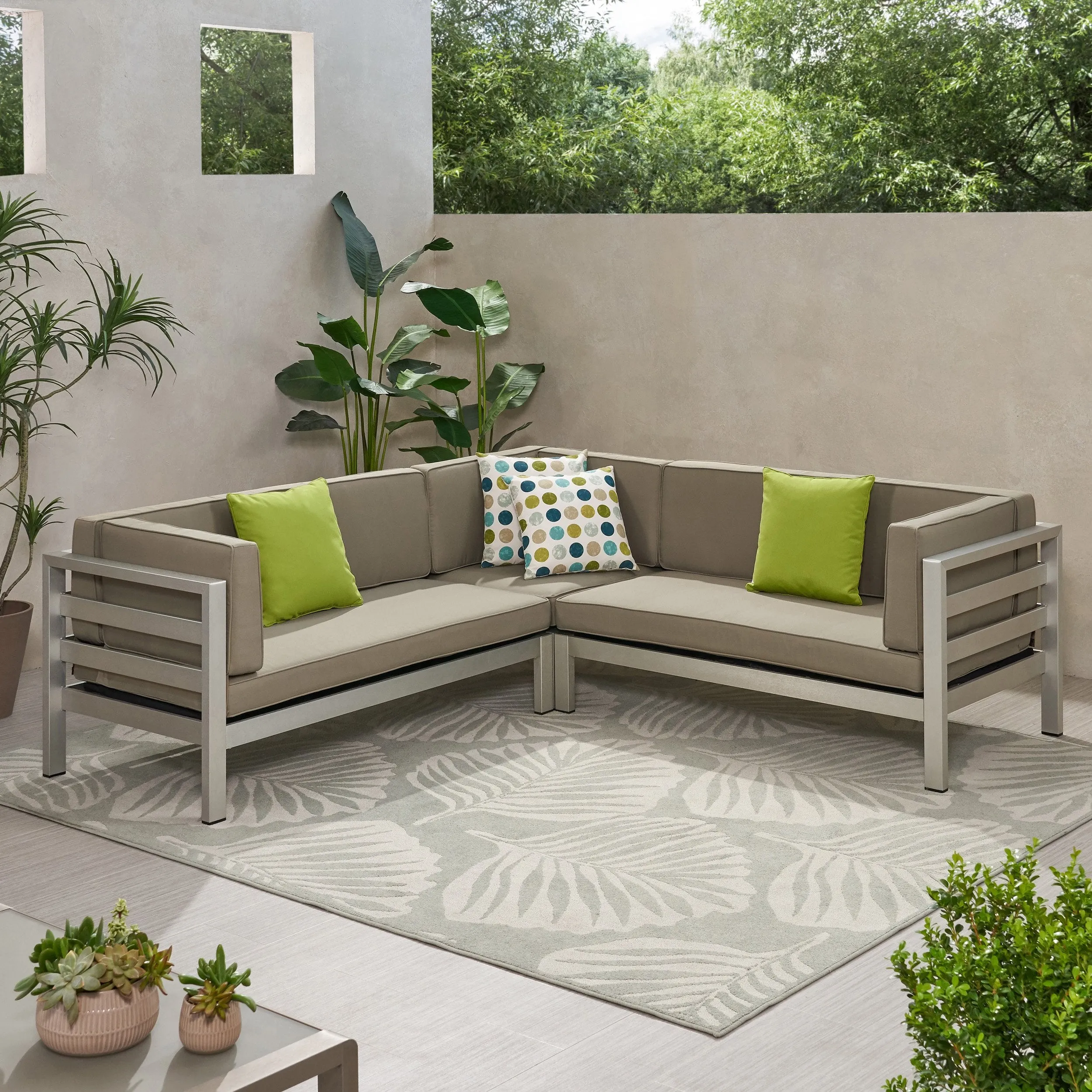 Outdoor Modern 5 Seater Sectional Sofa - NH996113 patio chairs, outdoor seating