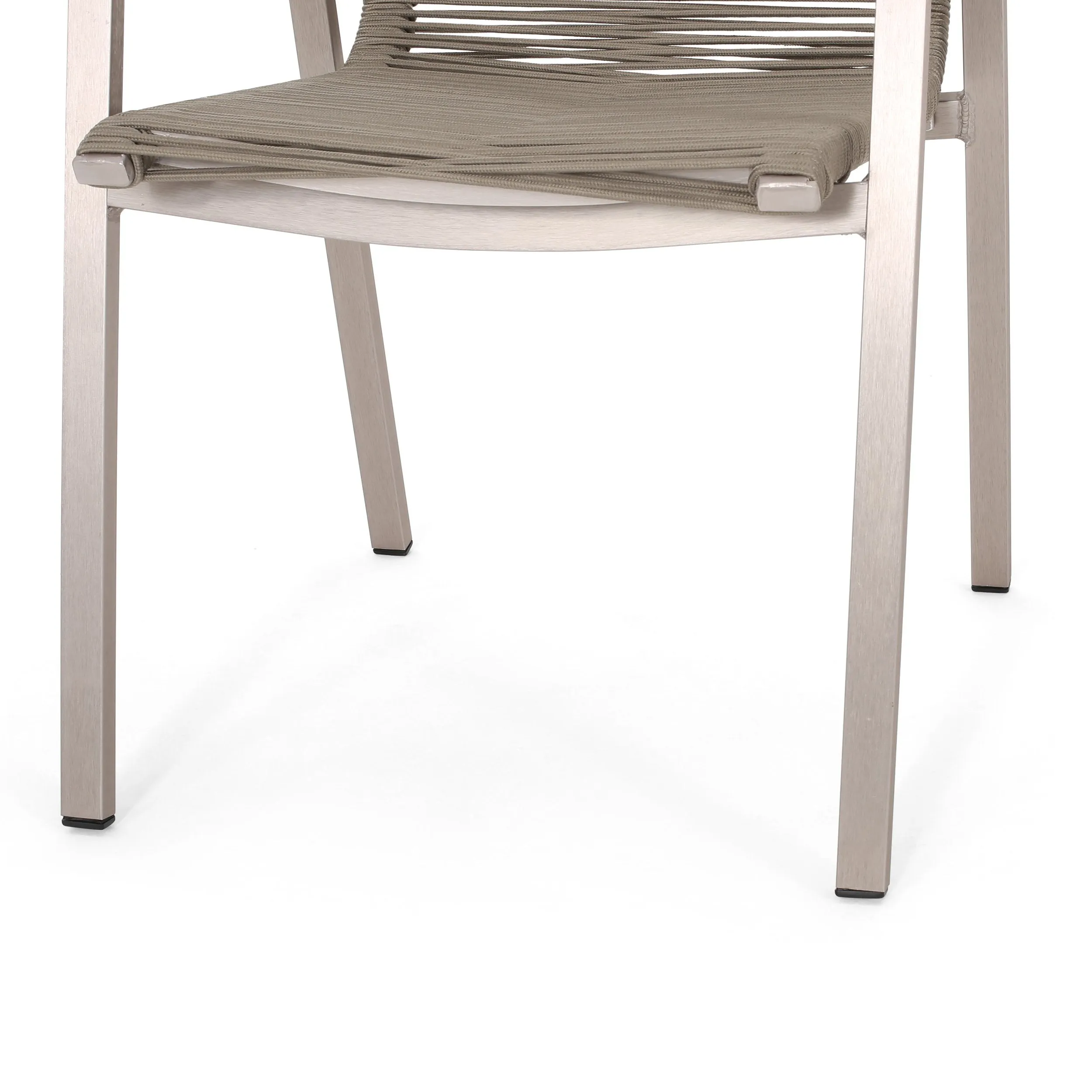 Outdoor Modern 6 Seater Aluminum Dining Set with Tempered Glass Top - NH258013
