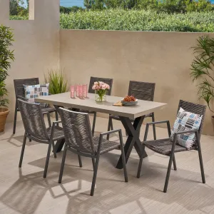 Outdoor Modern 6 Seater Dining Set - NH358013 patio chairs, outdoor seating