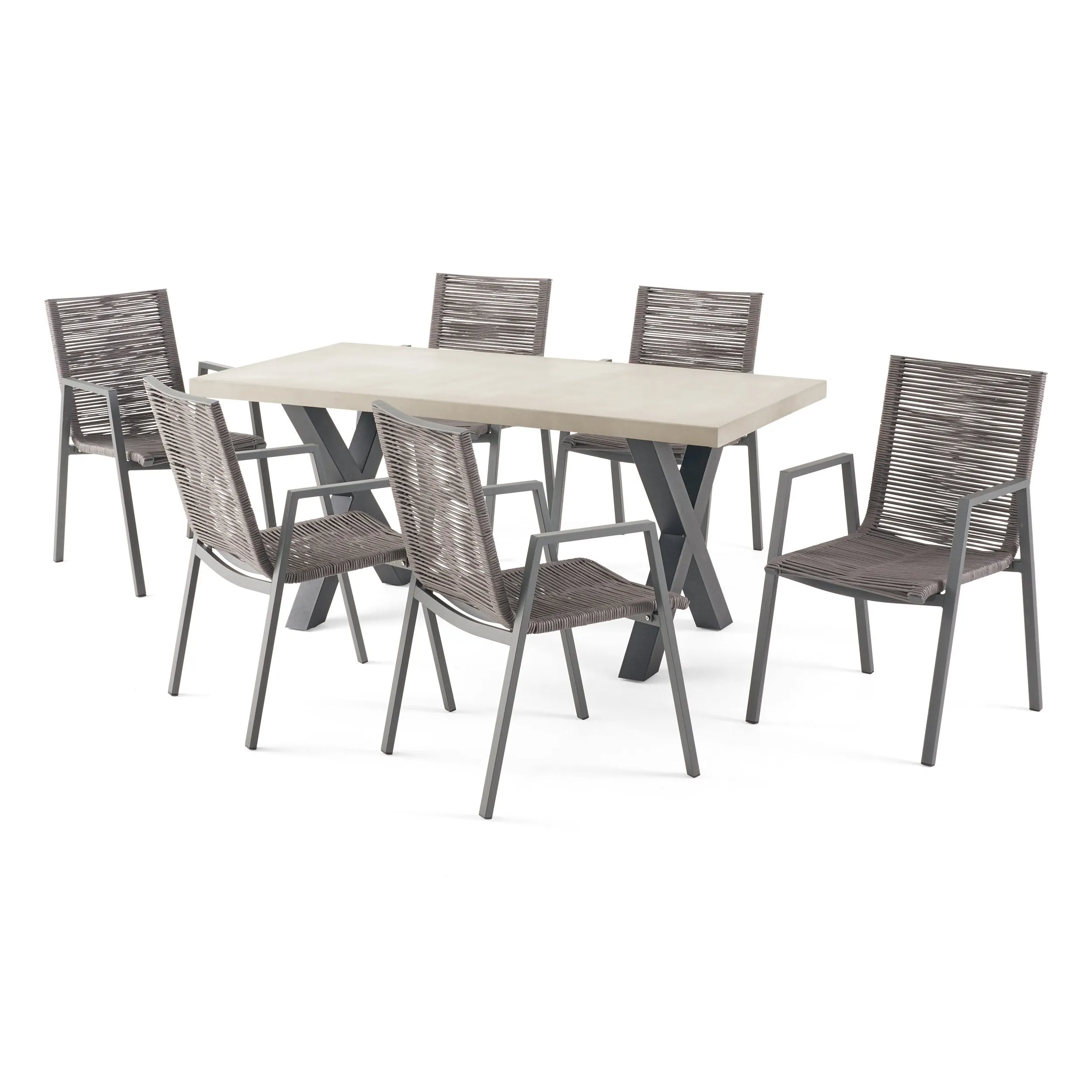 Outdoor Modern 6 Seater Dining Set - NH358013