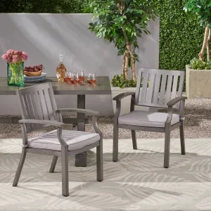 Outdoor Modern Aluminum Dining Chair With Cushion (Set of 2) - NH347013 patio chairs, outdoor seating