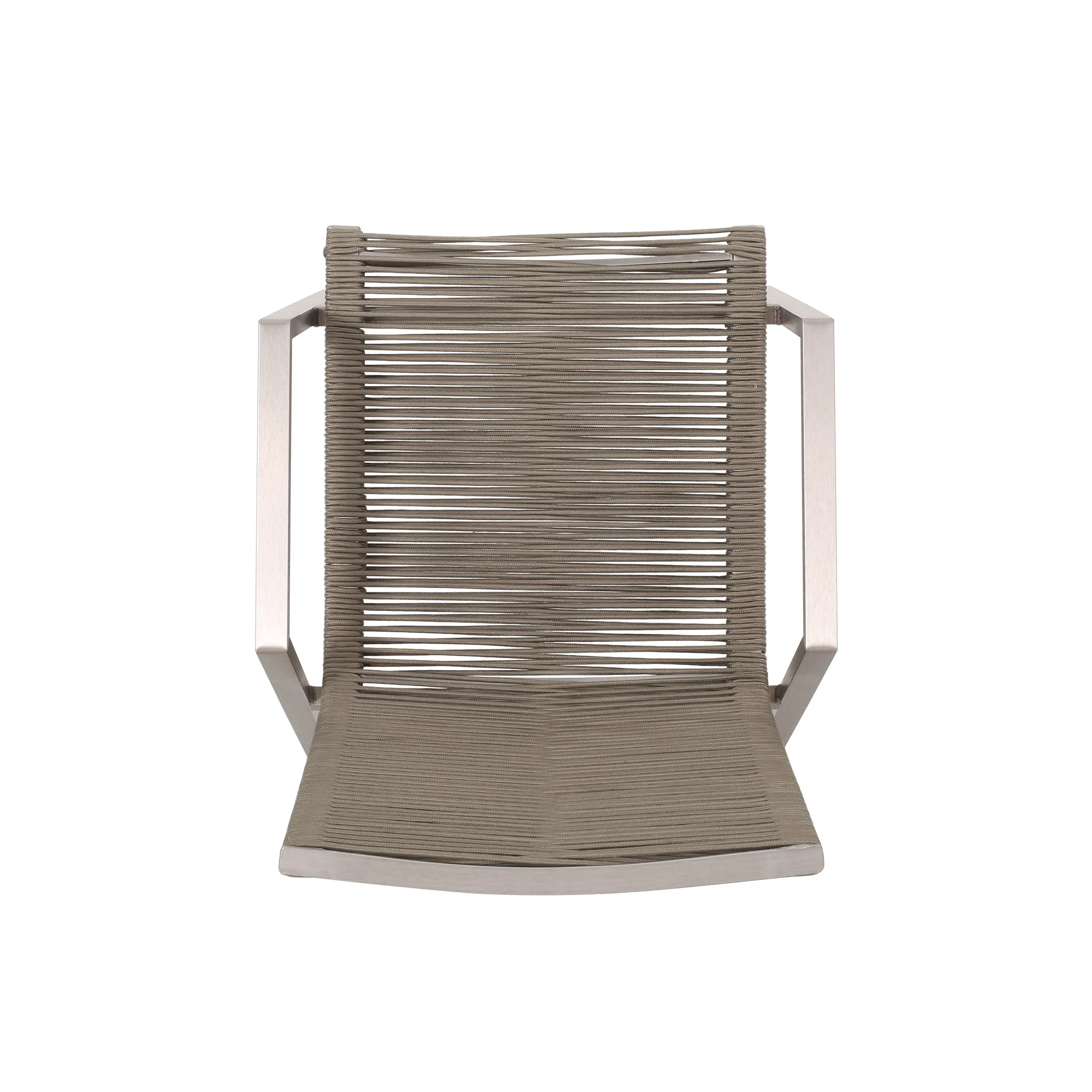 Outdoor Modern Aluminum Dining Chair with Rope Seat (Set of 2) - NH848013