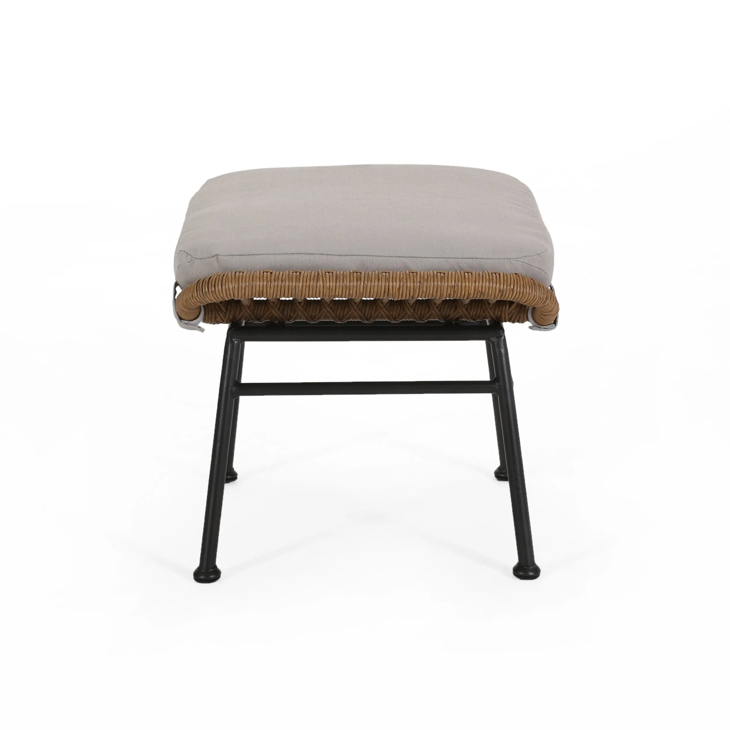 Outdoor Modern Boho Wicker Ottoman (Set of 2) - NH054013