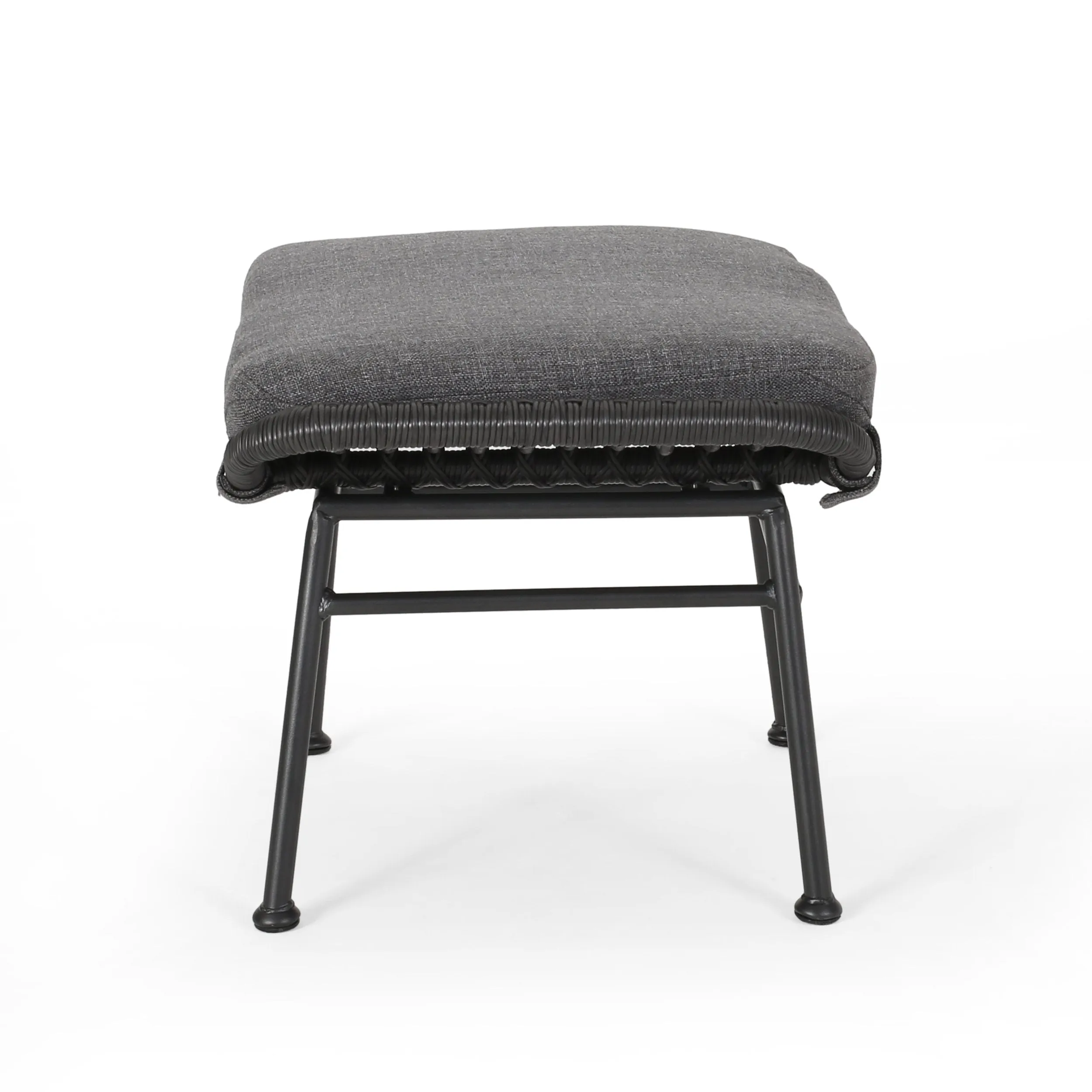 Outdoor Modern Boho Wicker Ottoman (Set of 2) - NH054013