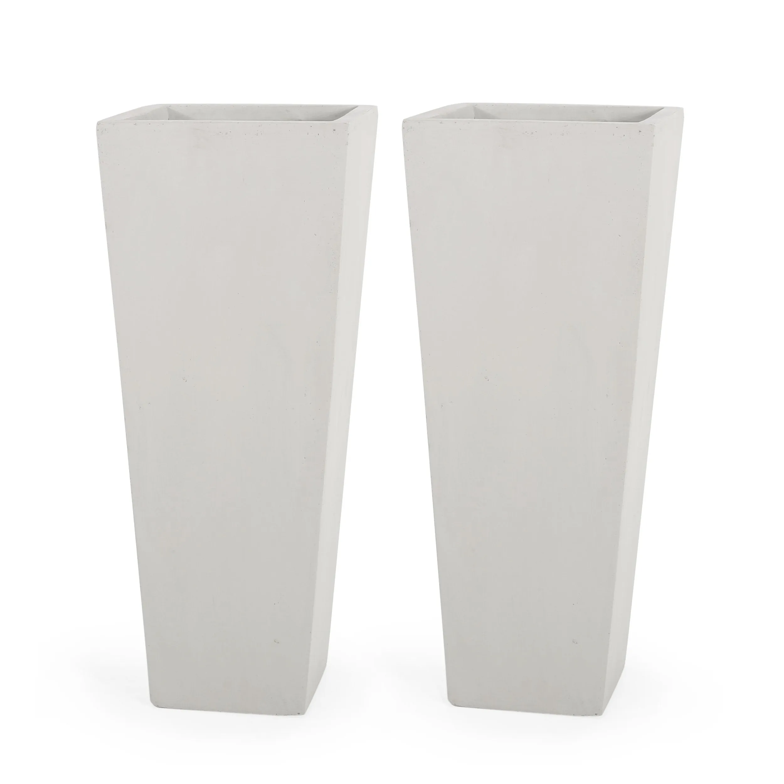 Outdoor Modern Cast Stone Planters (Set of 2) - NH147413