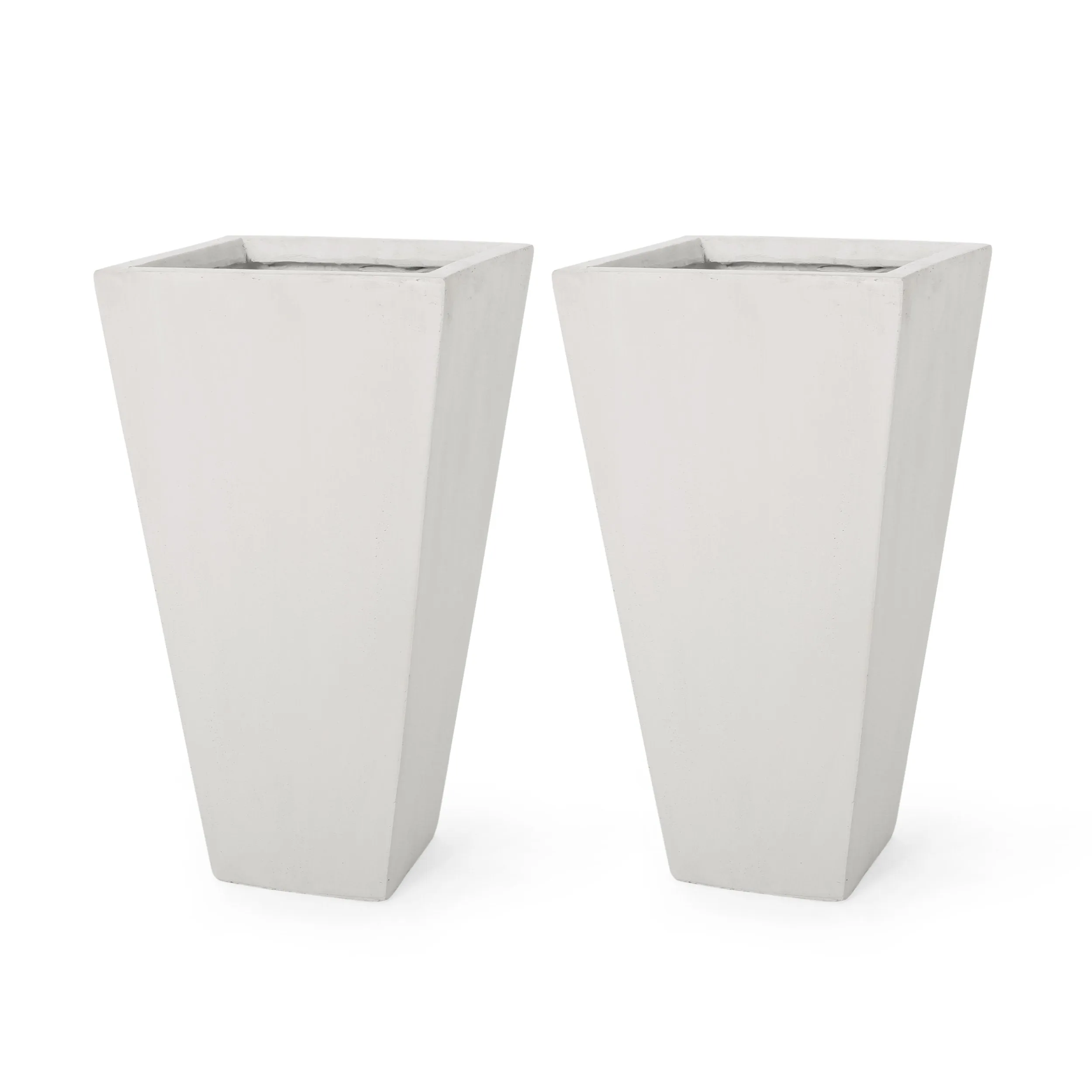 Outdoor Modern Cast Stone Planters (Set of 2) - NH147413