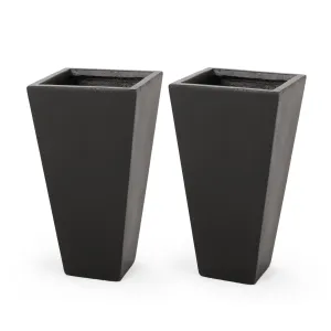 Outdoor Modern Cast Stone Planters (Set of 2) - NH147413 patio chairs, outdoor seating