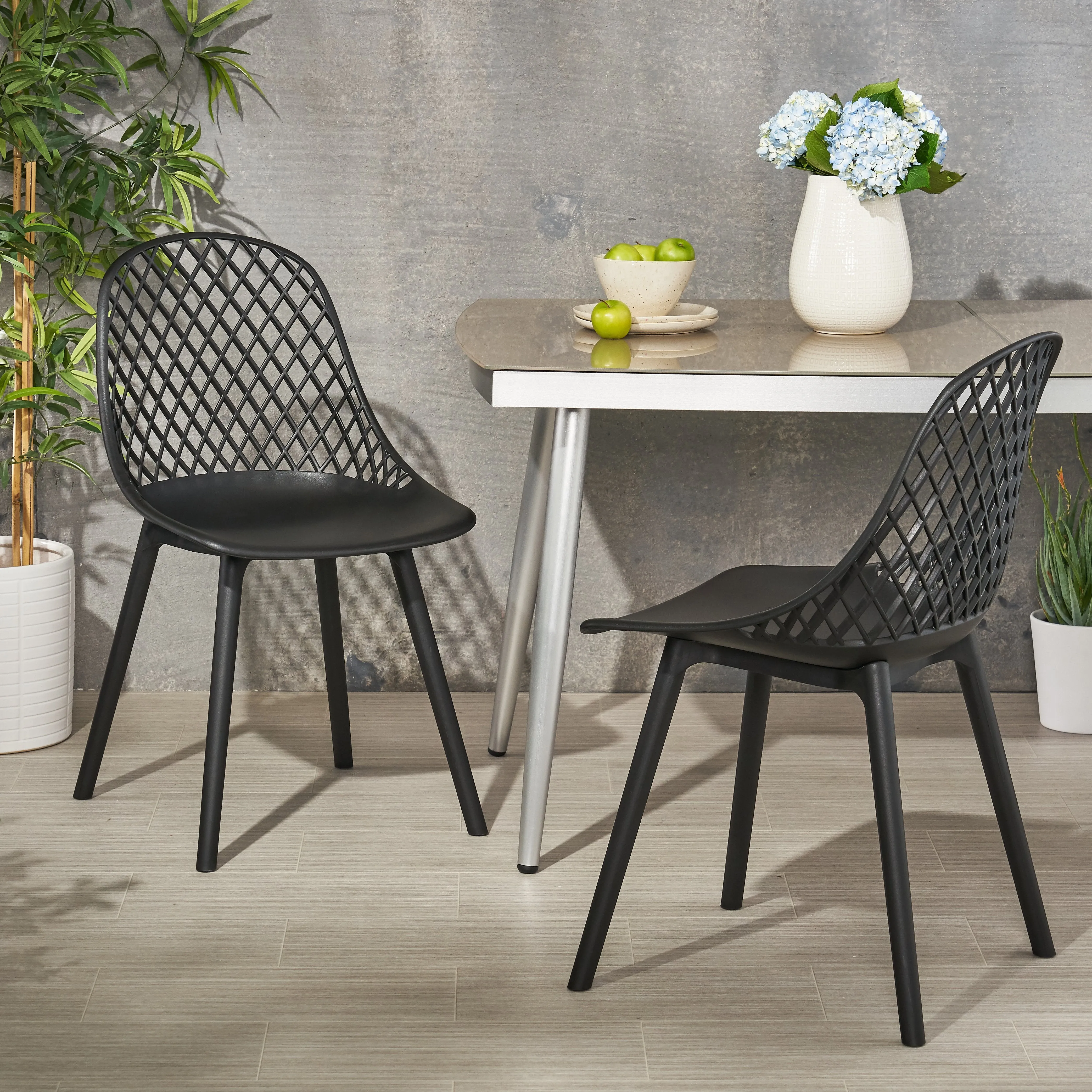 Outdoor Modern Dining Chair (Set of 2) - NH674213 patio chairs, outdoor seating