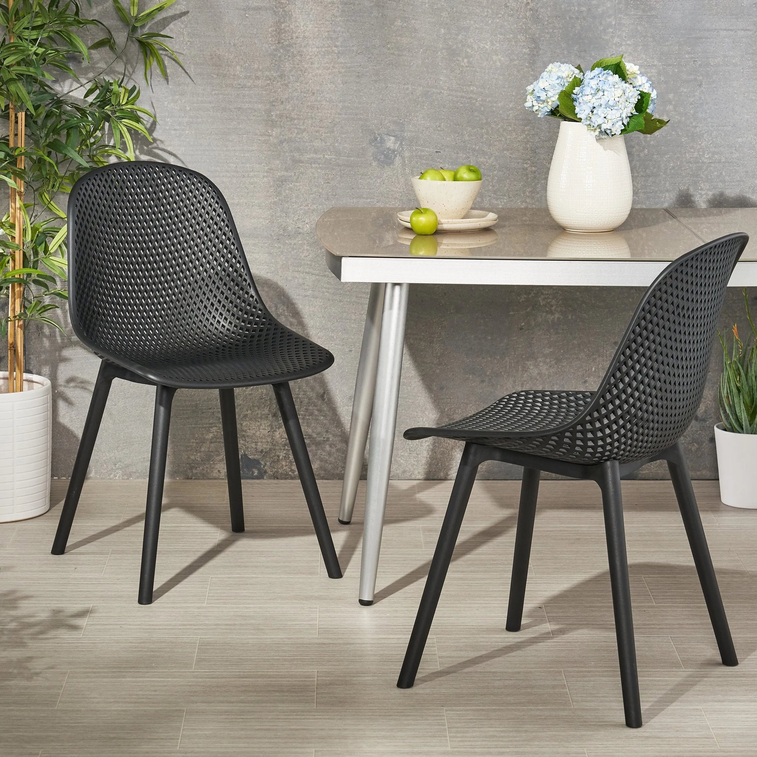 Outdoor Modern Dining Chair (Set of 2) - NH854213 patio chairs, outdoor seating