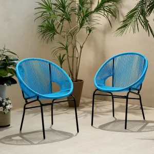 Outdoor Modern Faux Rattan Club Chair (Set of 2) - NH560113 patio chairs, outdoor seating