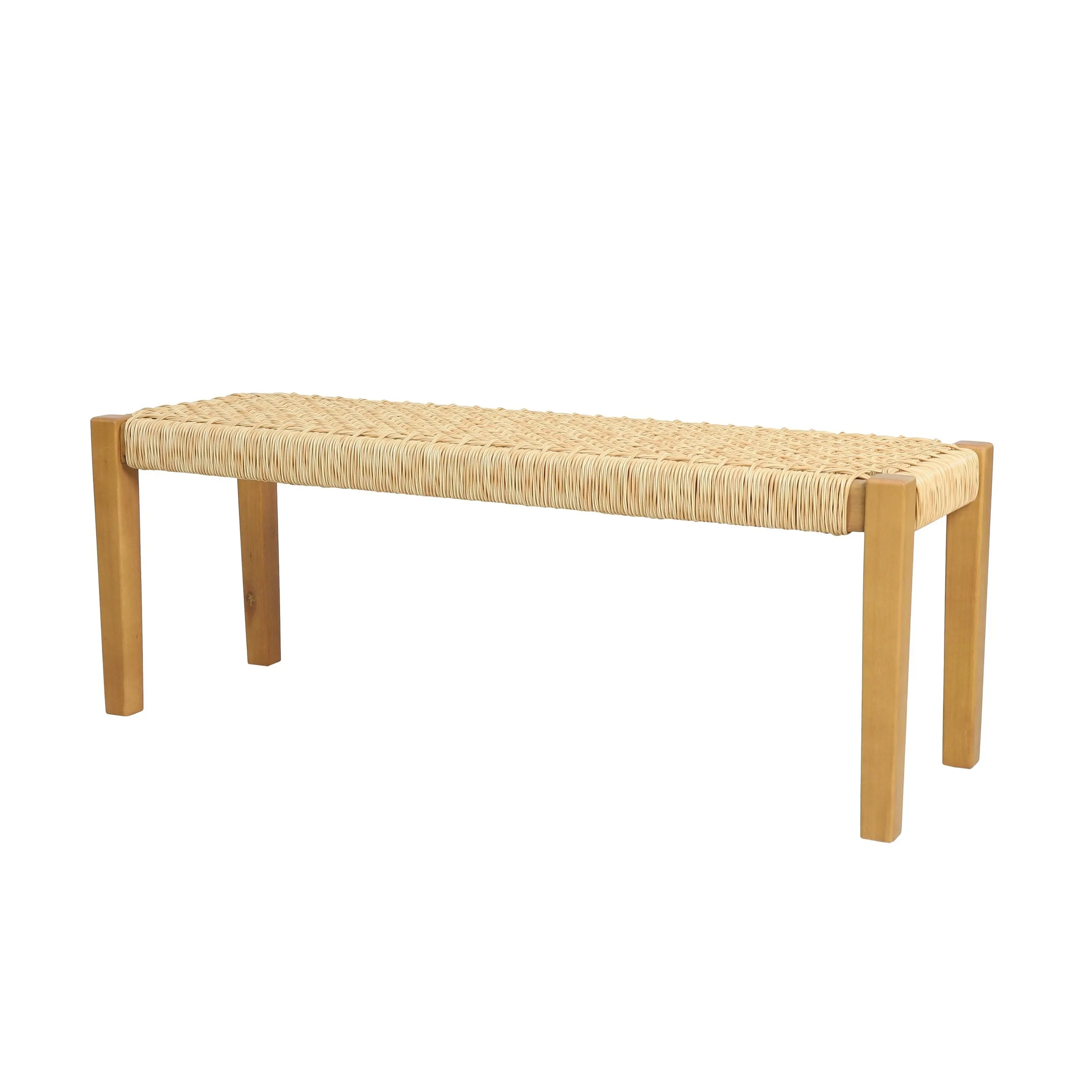 Outdoor Modern Industrial Acacia Wood Bench - NH214313 patio chairs, outdoor seating