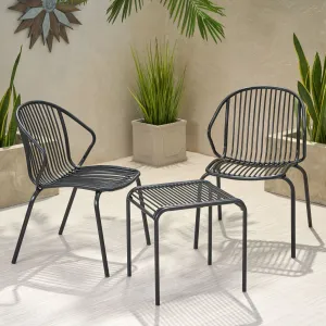Outdoor Modern Iron 2 Seater Chat Set - NH627013 patio chairs, outdoor seating