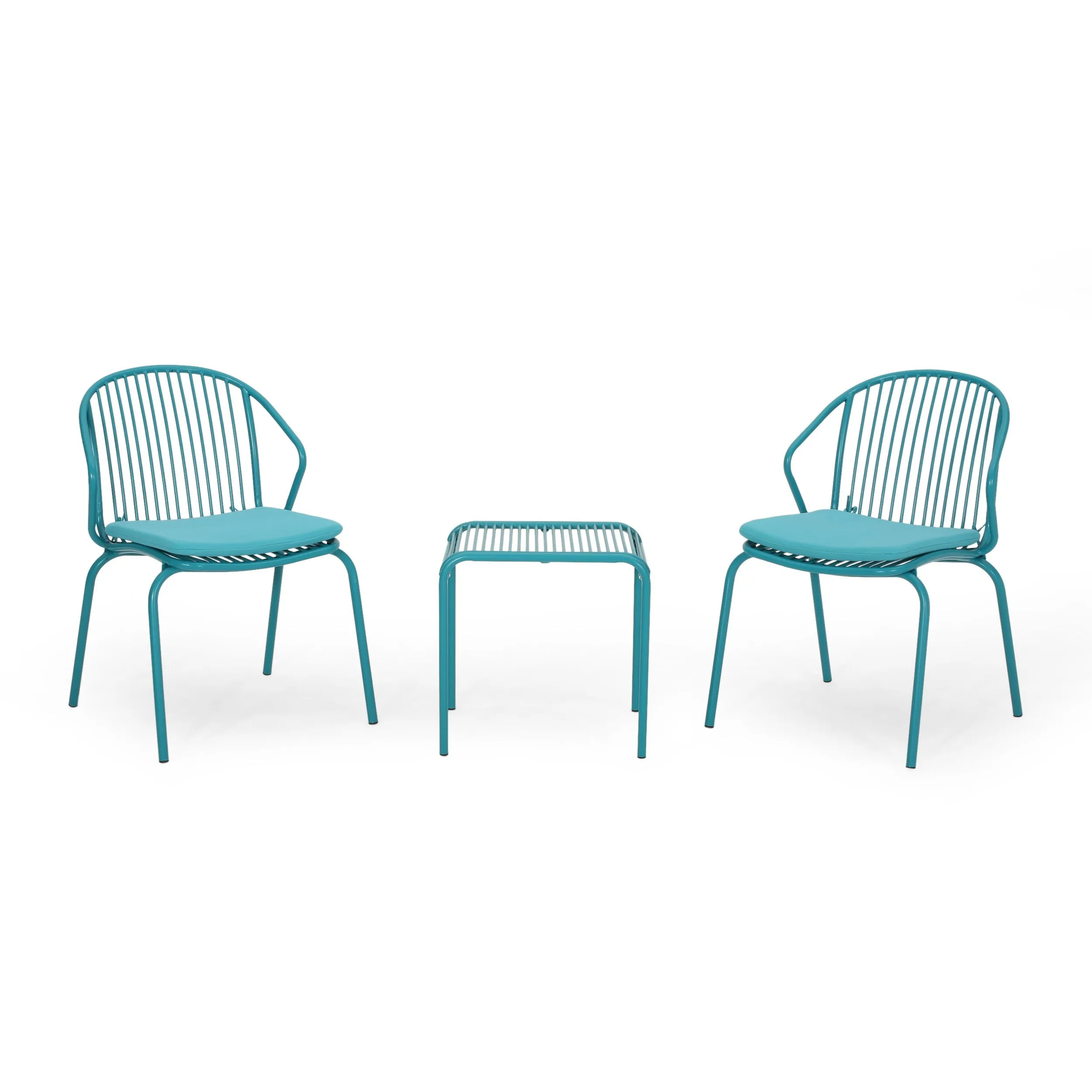 Outdoor Modern Iron 2 Seater Chat Set with Cushions - NH027013