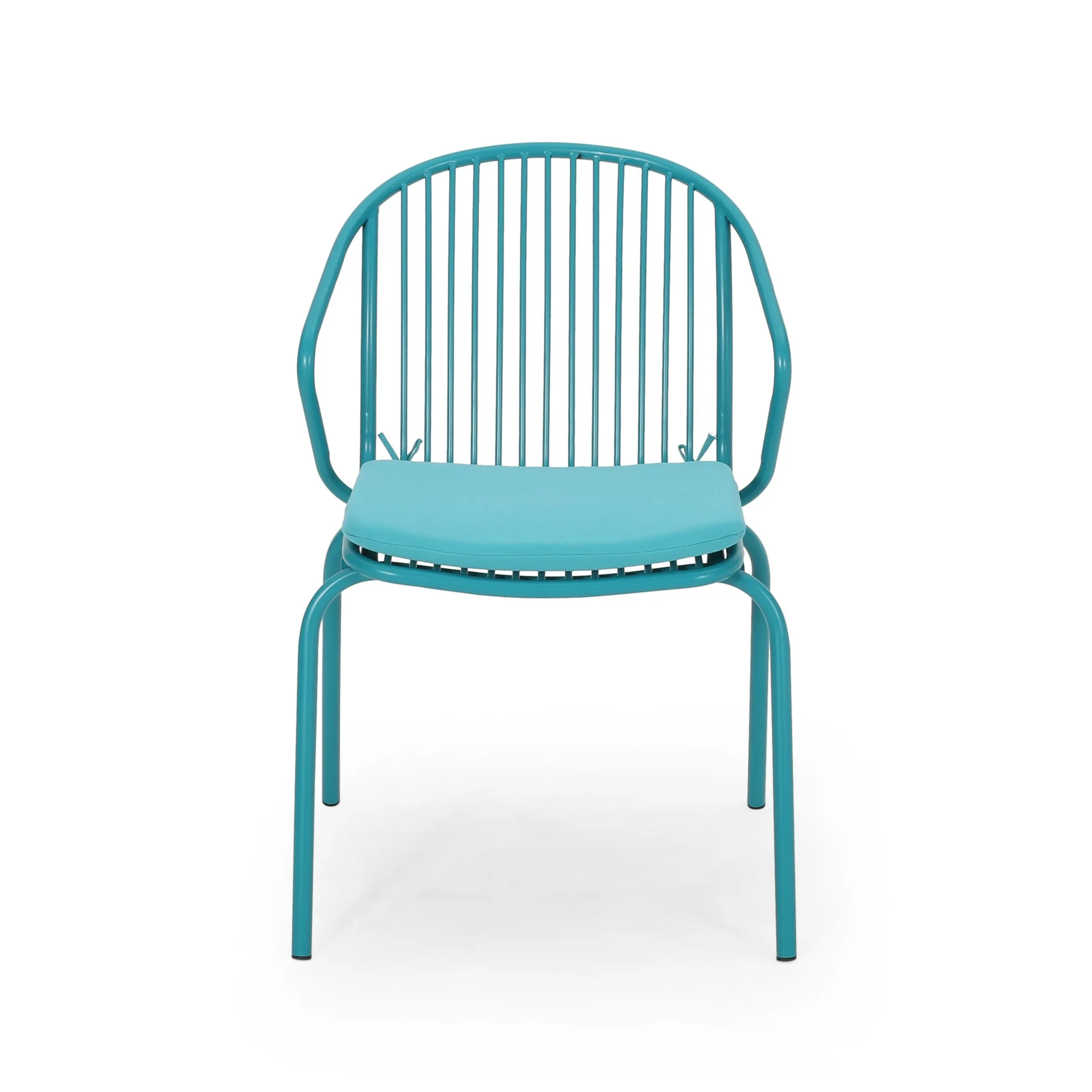 Outdoor Modern Iron Club Chair with Cushion (Set of 2) - NH717013