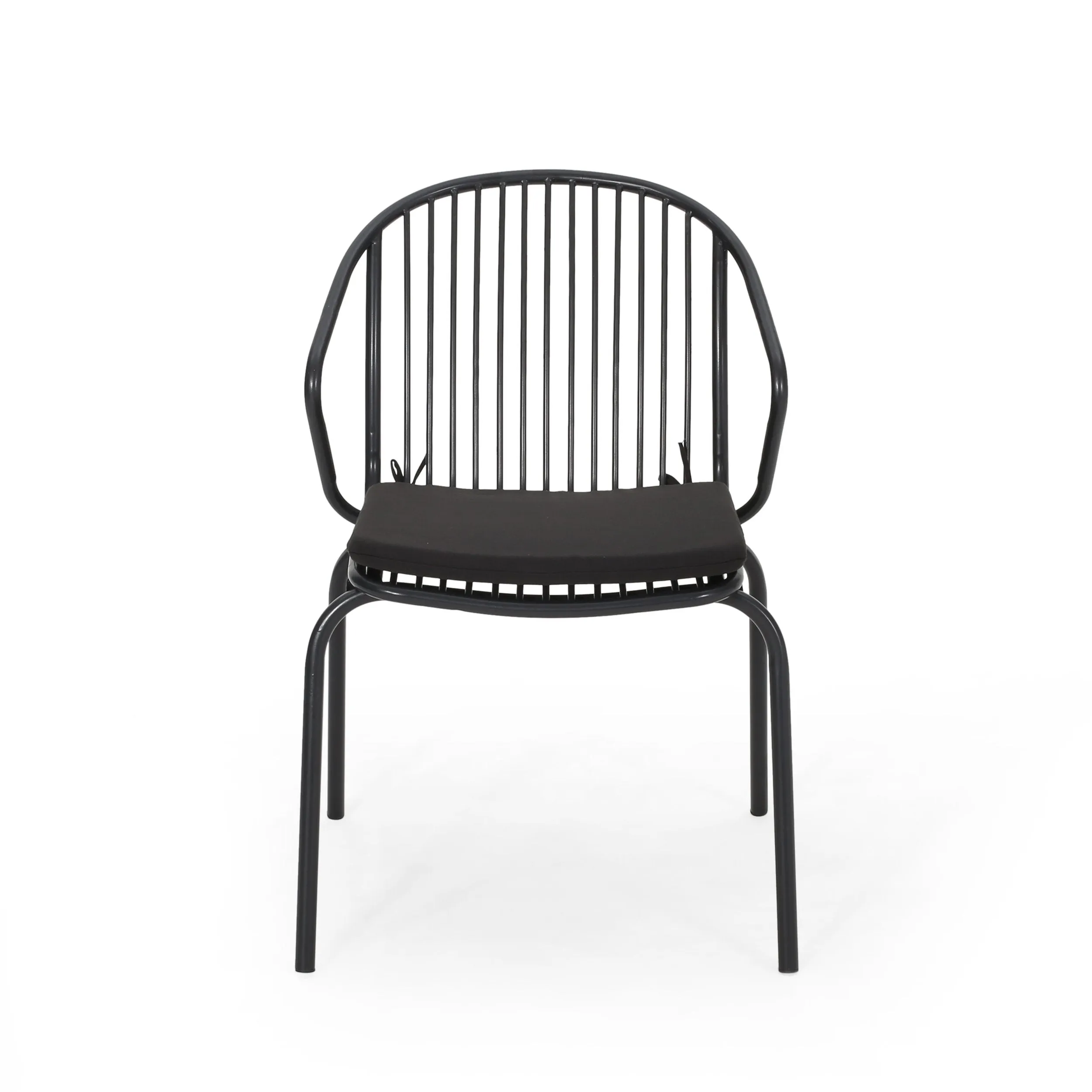Outdoor Modern Iron Club Chair with Cushion (Set of 2) - NH717013