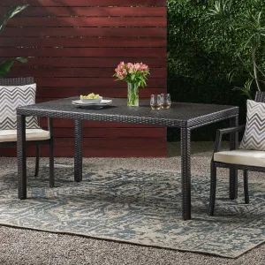Outdoor Multibrown Wicker Rectangular Dining Table - NH872003 patio chairs, outdoor seating