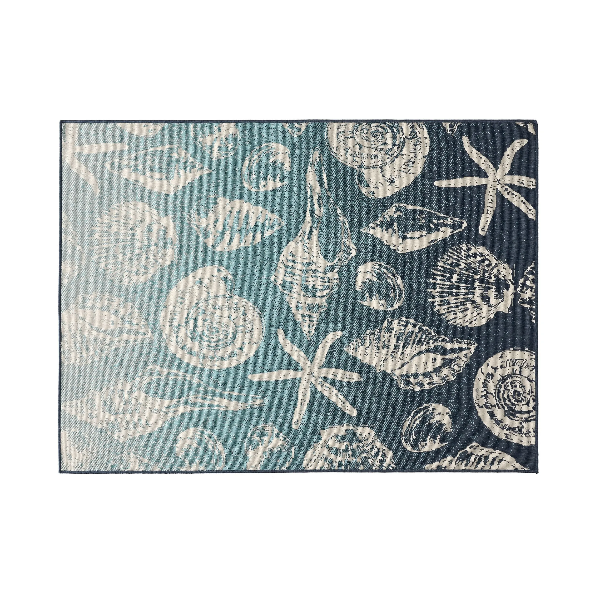Outdoor Ombre Area Rug, Blue and Ivory - NH965803