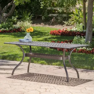 Outdoor Patina Copper Cast Aluminum Dining Table - NH276003 patio chairs, outdoor seating