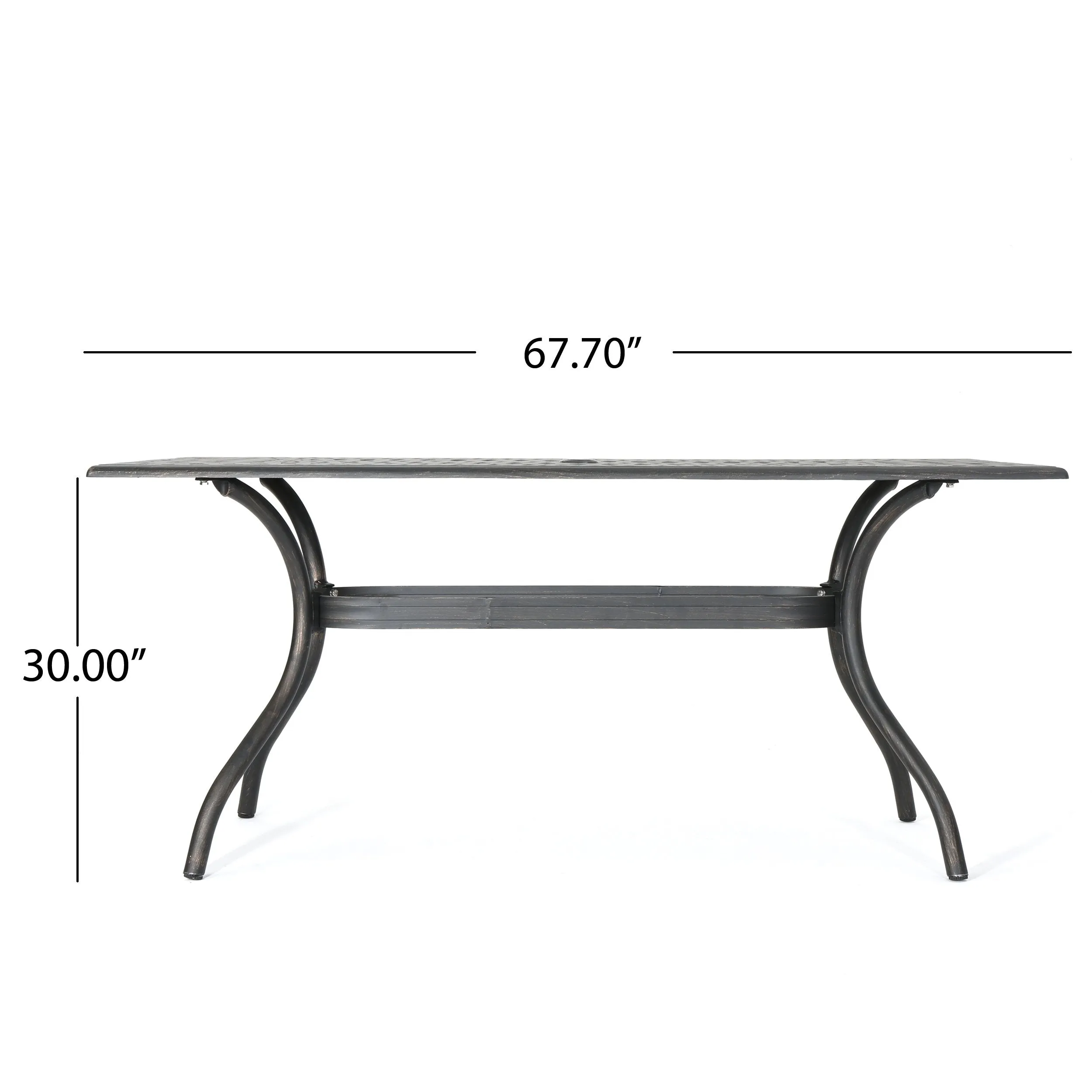 Outdoor Patina Copper Cast Aluminum Dining Table - NH276003
