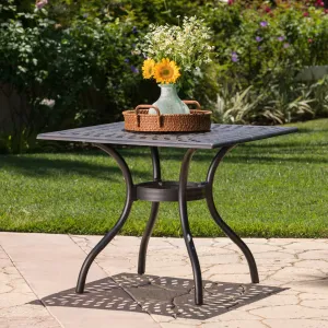 Outdoor Patina Copper Cast Aluminum Square Dining Table - NH376003 patio chairs, outdoor seating