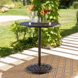 Outdoor Patina Copper Finish Cast Aluminum Bar Table - NH638003 patio chairs, outdoor seating