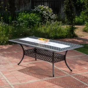 Outdoor Patina Copper Finish Expandable Dining Table - NH476003 patio chairs, outdoor seating