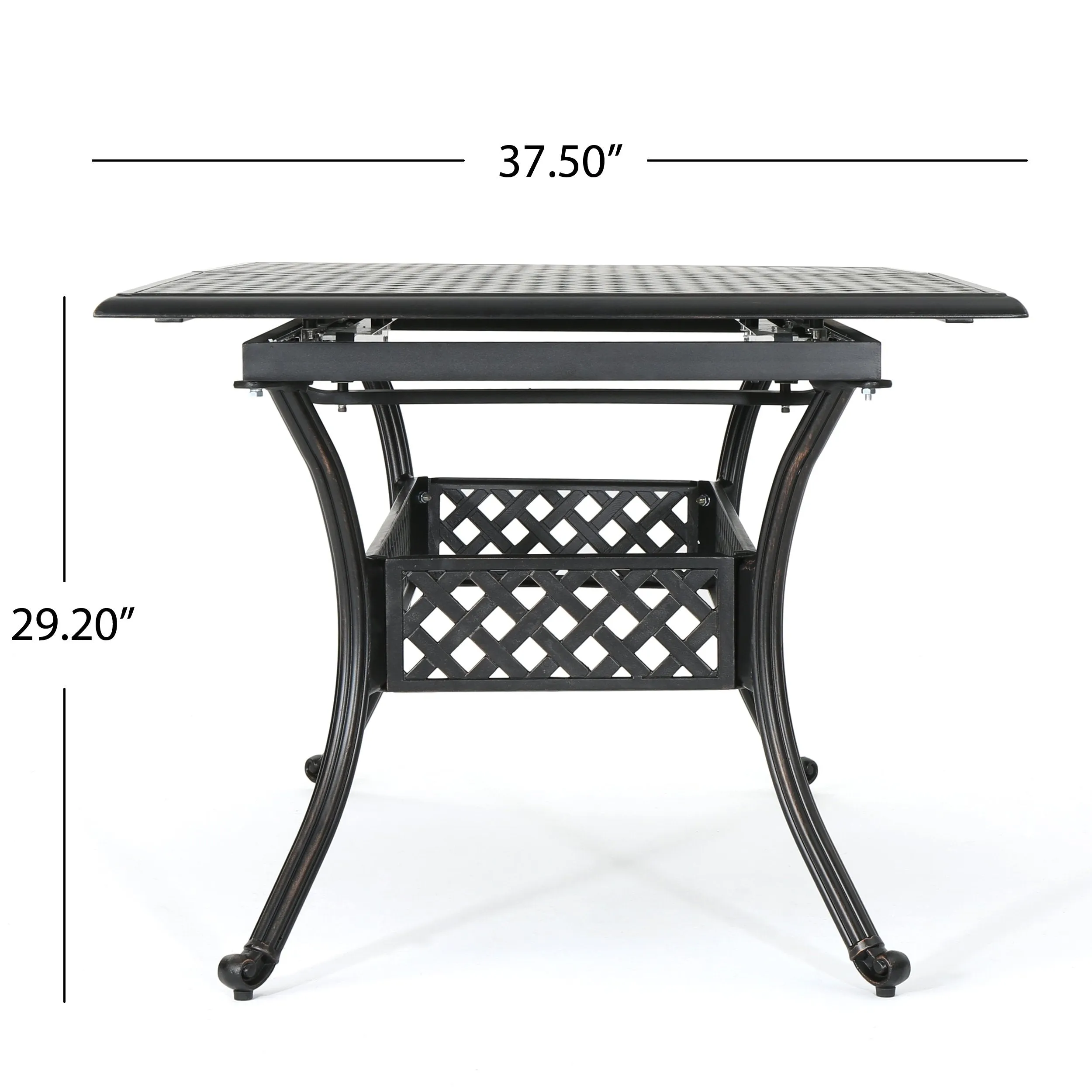 Outdoor Patina Copper Finish Expandable Dining Table - NH476003
