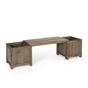 Outdoor Pine Wood Planter Bench - NH745513 patio chairs, outdoor seating