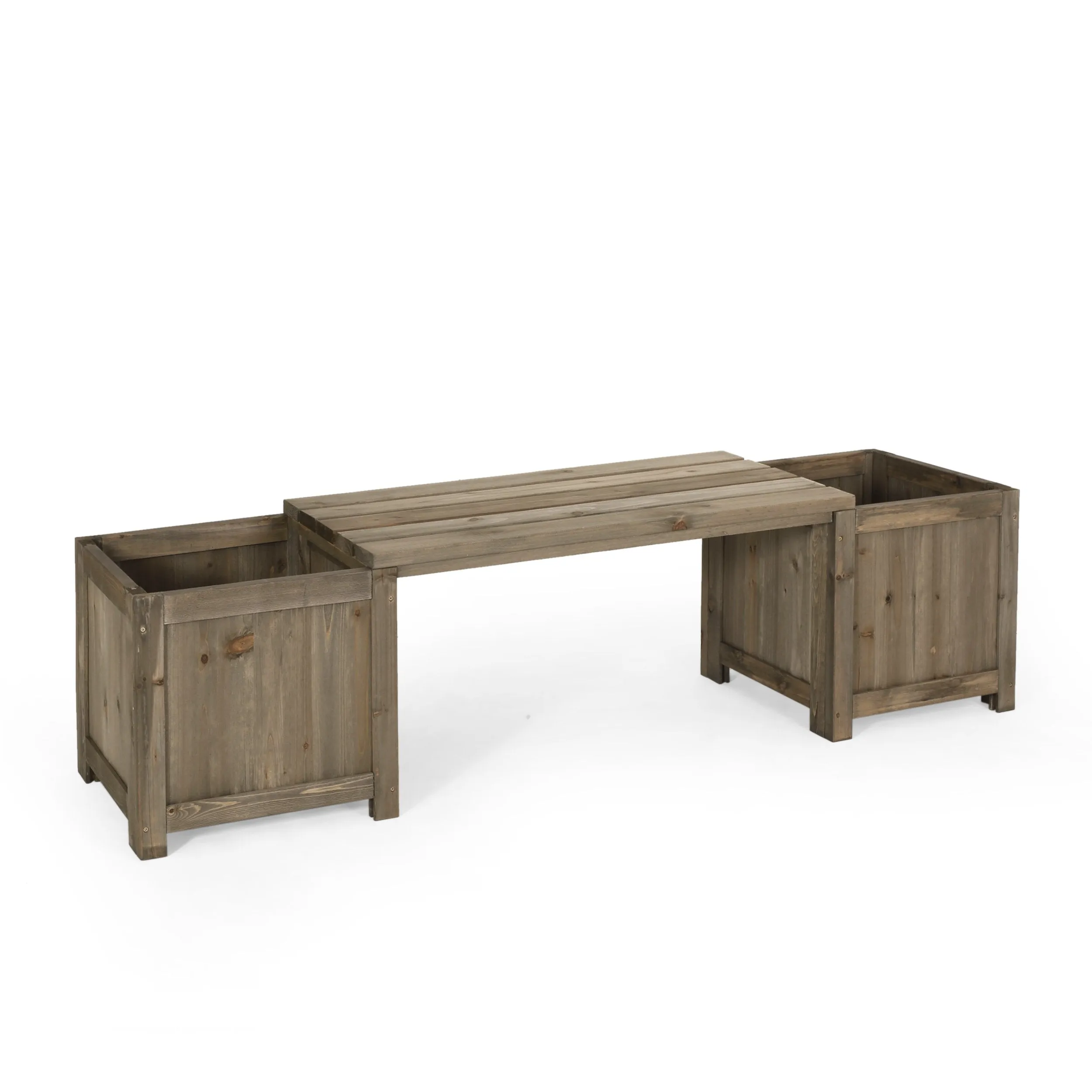 Outdoor Pine Wood Planter Bench - NH745513 patio chairs, outdoor seating