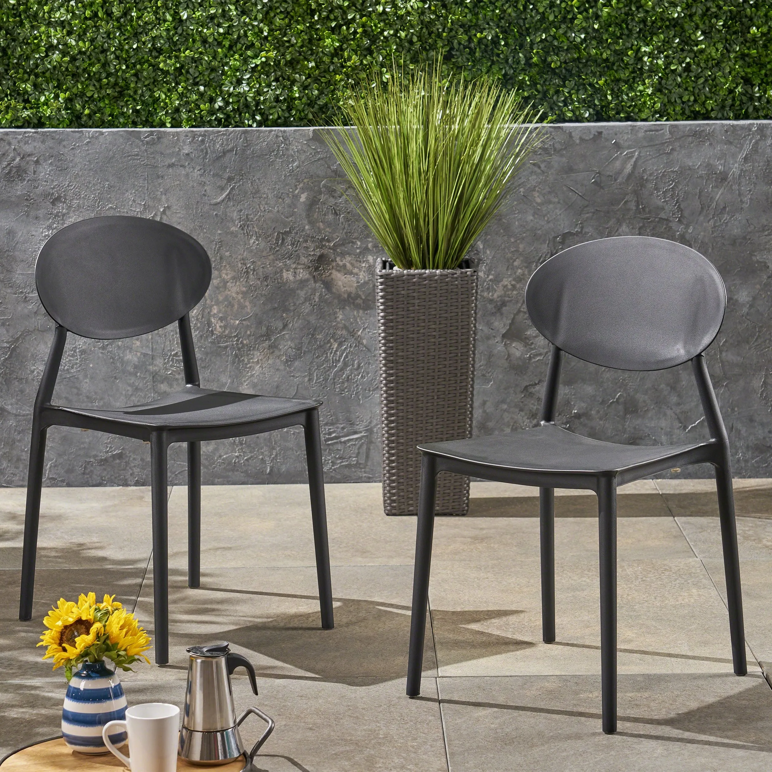 Outdoor Plastic Chairs (Set of 2) - NH315603 patio chairs, outdoor seating