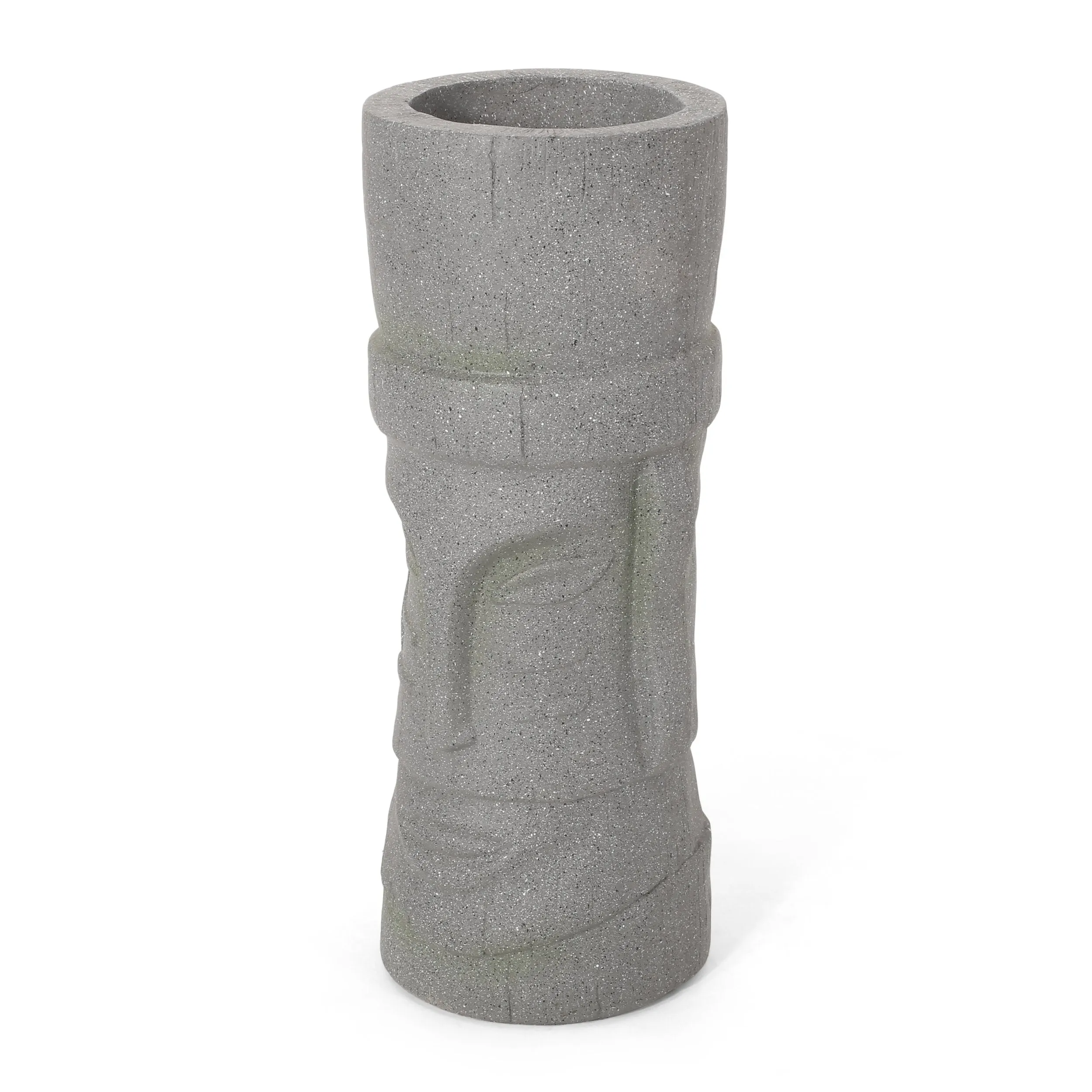 Outdoor Polynesian Decorative Planter, Stone Gray - NH853413 patio chairs, outdoor seating