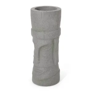 Outdoor Polynesian Decorative Planter, Stone Gray - NH853413 patio chairs, outdoor seating