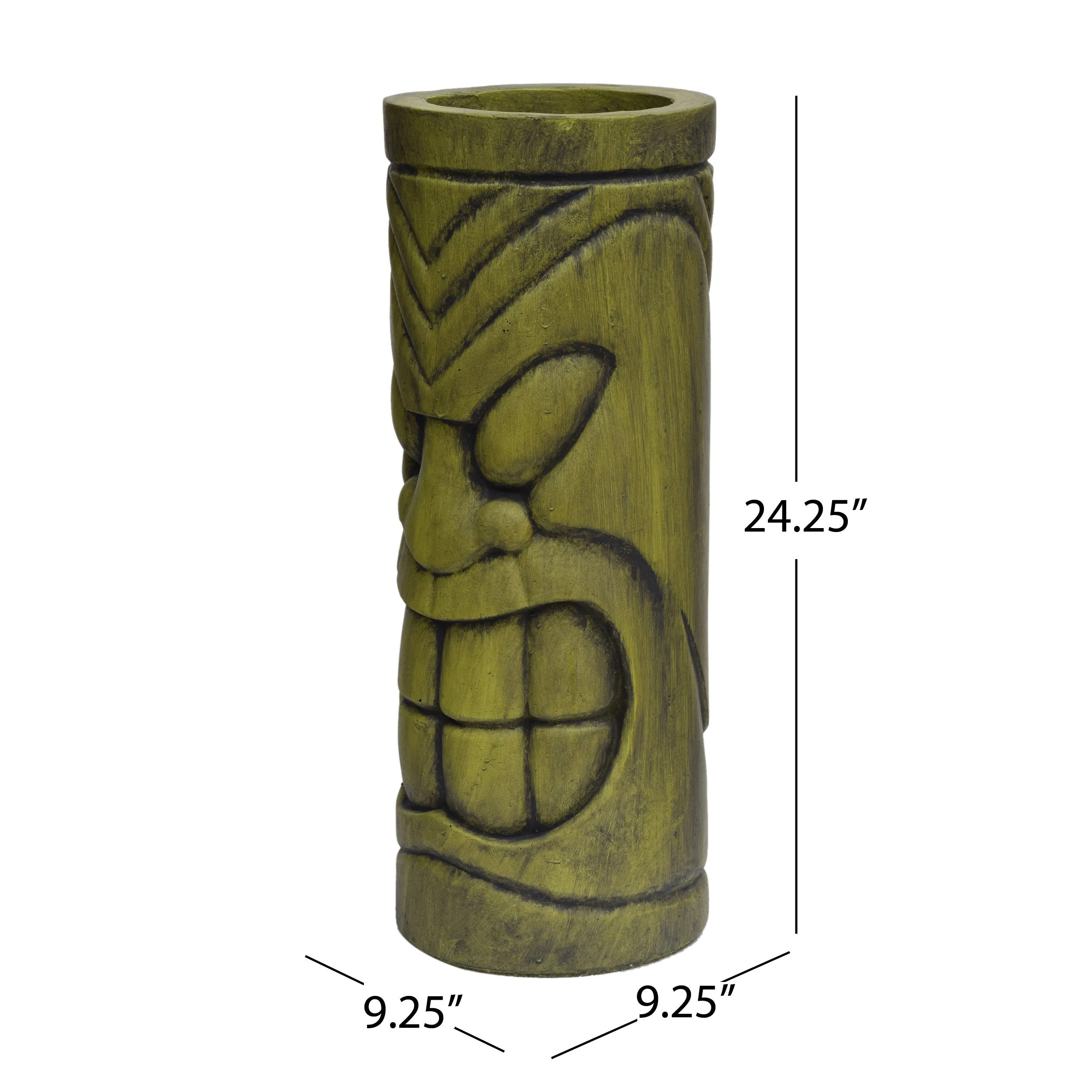 Outdoor Polynesian Urn, Antique Green Finish - NH852903