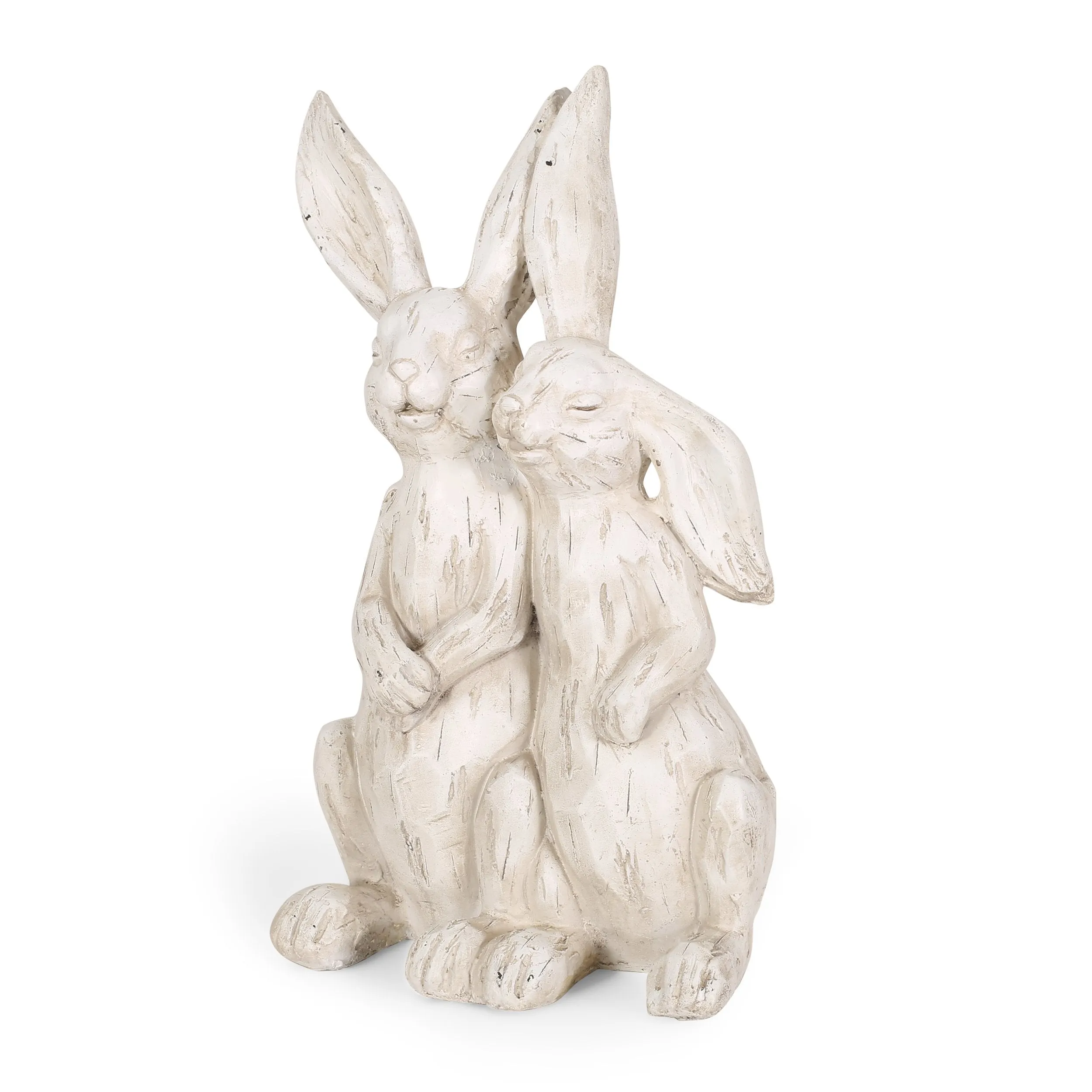 Outdoor Rabbit Couple Garden Statue, White - NH499413 patio chairs, outdoor seating