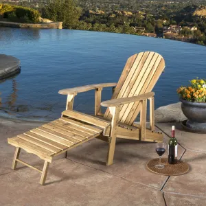 Outdoor Reclining Wood Adirondack Chair with Footrest - NH456692 patio chairs, outdoor seating