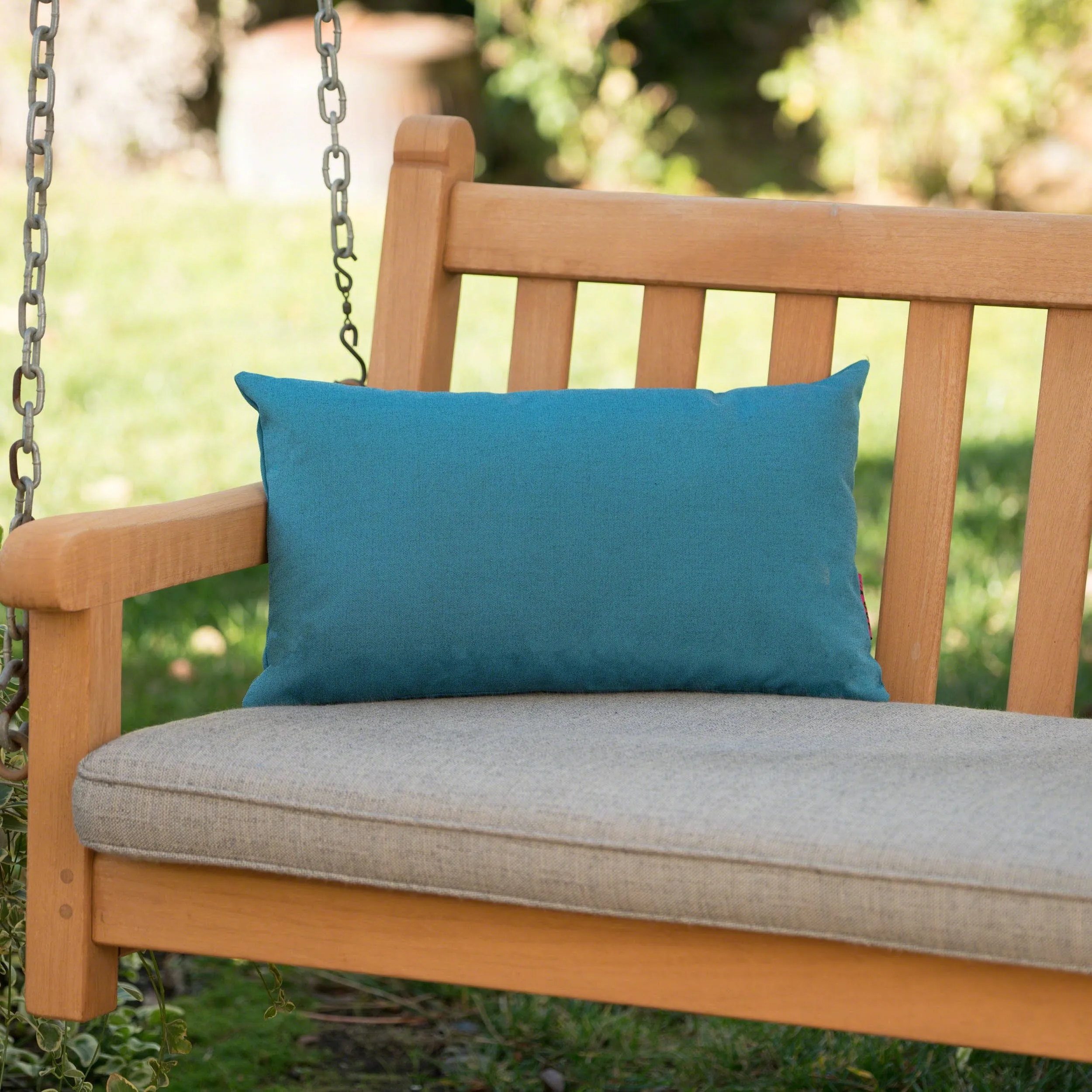Outdoor Red Water Resistant Rectangular Throw Pillow - NH859203