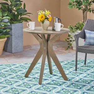 Outdoor Round Acacia Wood Bistro Table with X Legs - NH178403 patio chairs, outdoor seating