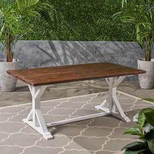 Outdoor Rustic Farmhouse Acacia Wood Dining Table - NH809603 patio chairs, outdoor seating