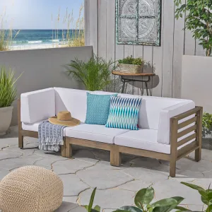 Outdoor Sectional Sofa Set - 3-Seater - Acacia Wood - Outdoor Cushions - NH340703 patio chairs, outdoor seating