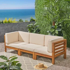 Outdoor Sectional Sofa Set - 3-Seater - Acacia Wood - Outdoor Cushions - NH930703 patio chairs, outdoor seating