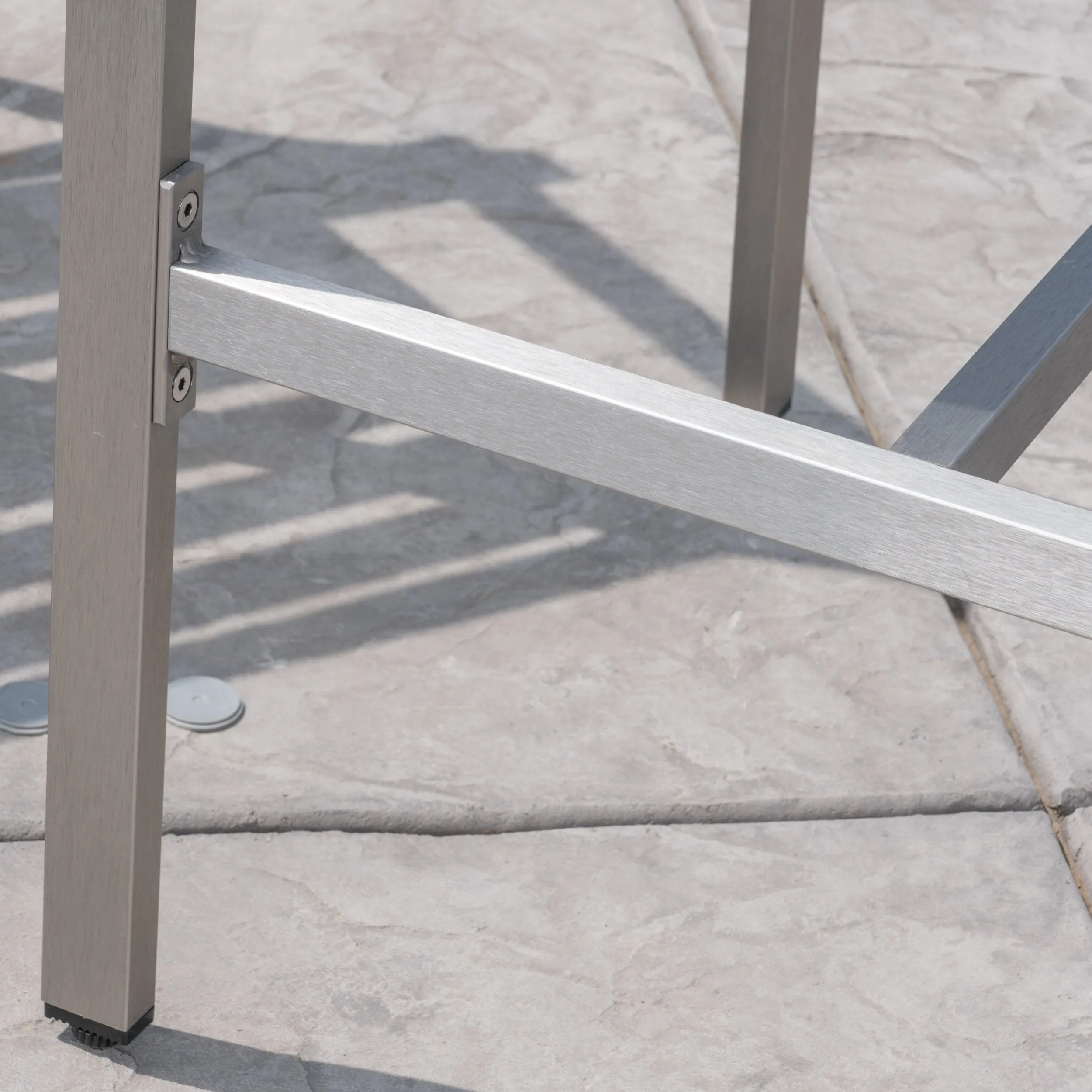 Outdoor Silver Rust-Proof Aluminum 29.50 Inch Barstools - NH752403