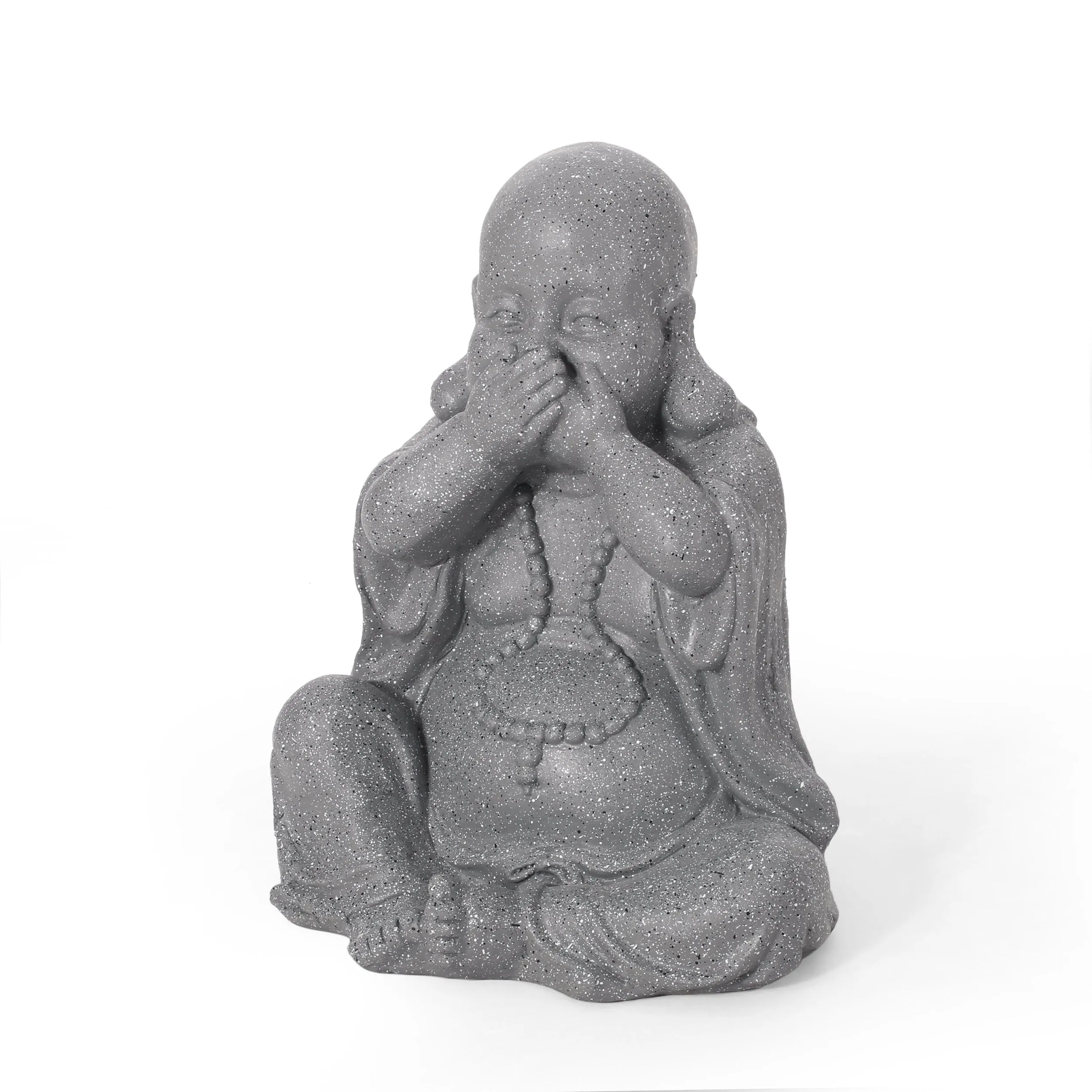 Outdoor Speak No Evil Monk Garden Statue, Stone Gray - NH463413 patio chairs, outdoor seating