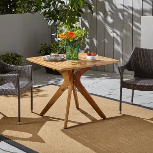 Outdoor Square Acacia Wood Dining Table with X Base - NH631503 patio chairs, outdoor seating