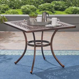 Outdoor Square Cast Aluminum Dining Table, Shiny Copper - NH472603 patio chairs, outdoor seating
