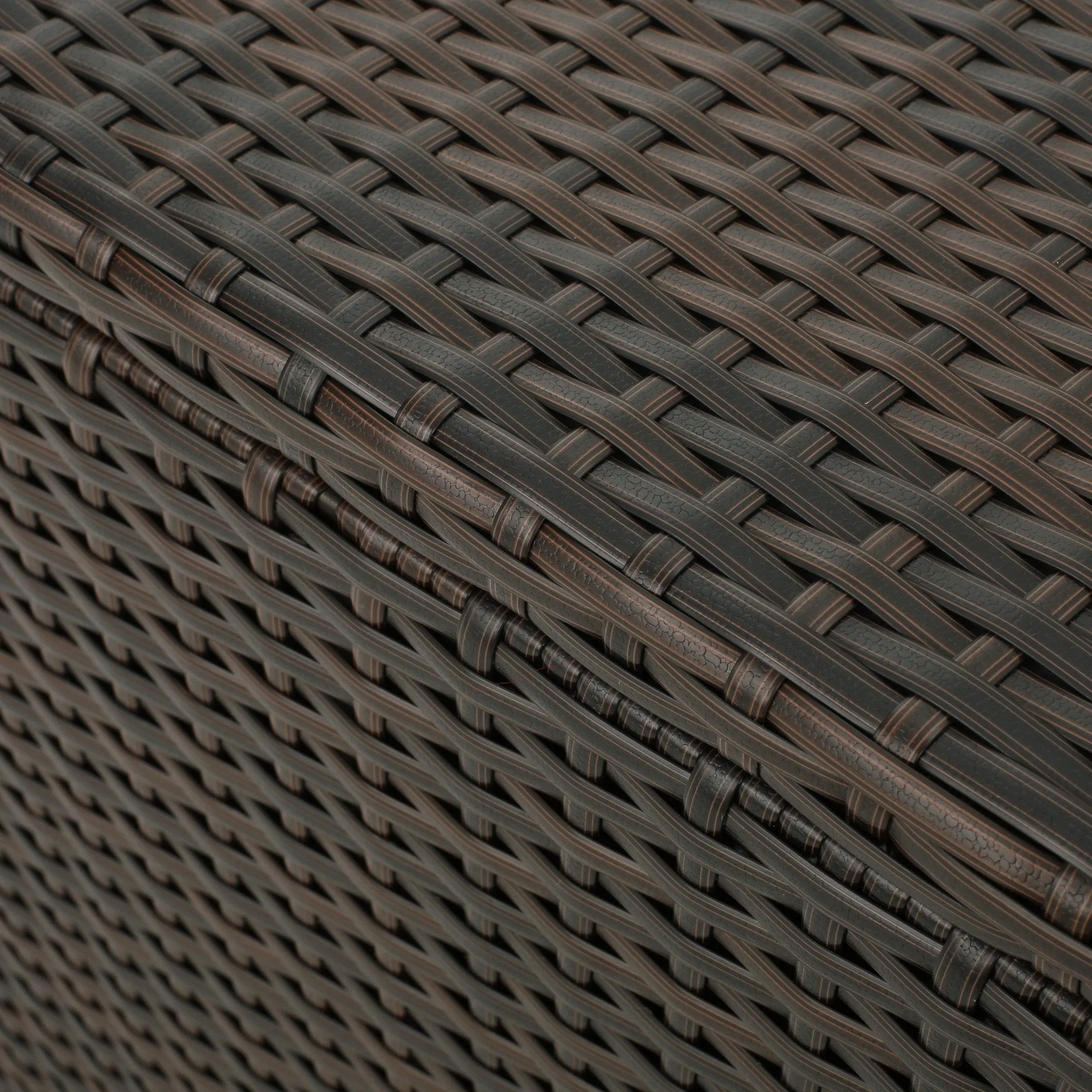 Outdoor Square Multi-Brown Wicker Storage Box w/ Zipped Lining - NH425992
